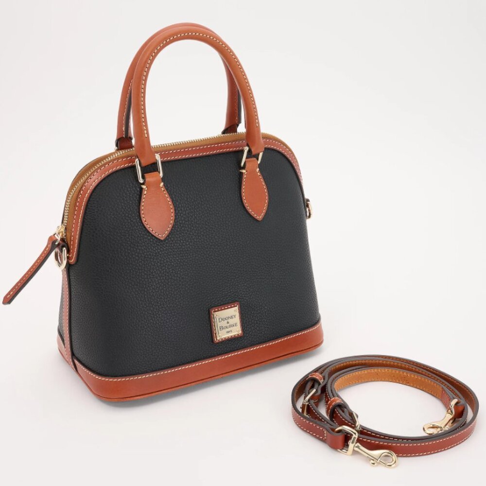 Dooney & Bourke Pebble Leather Satchel with Crossbody  0304